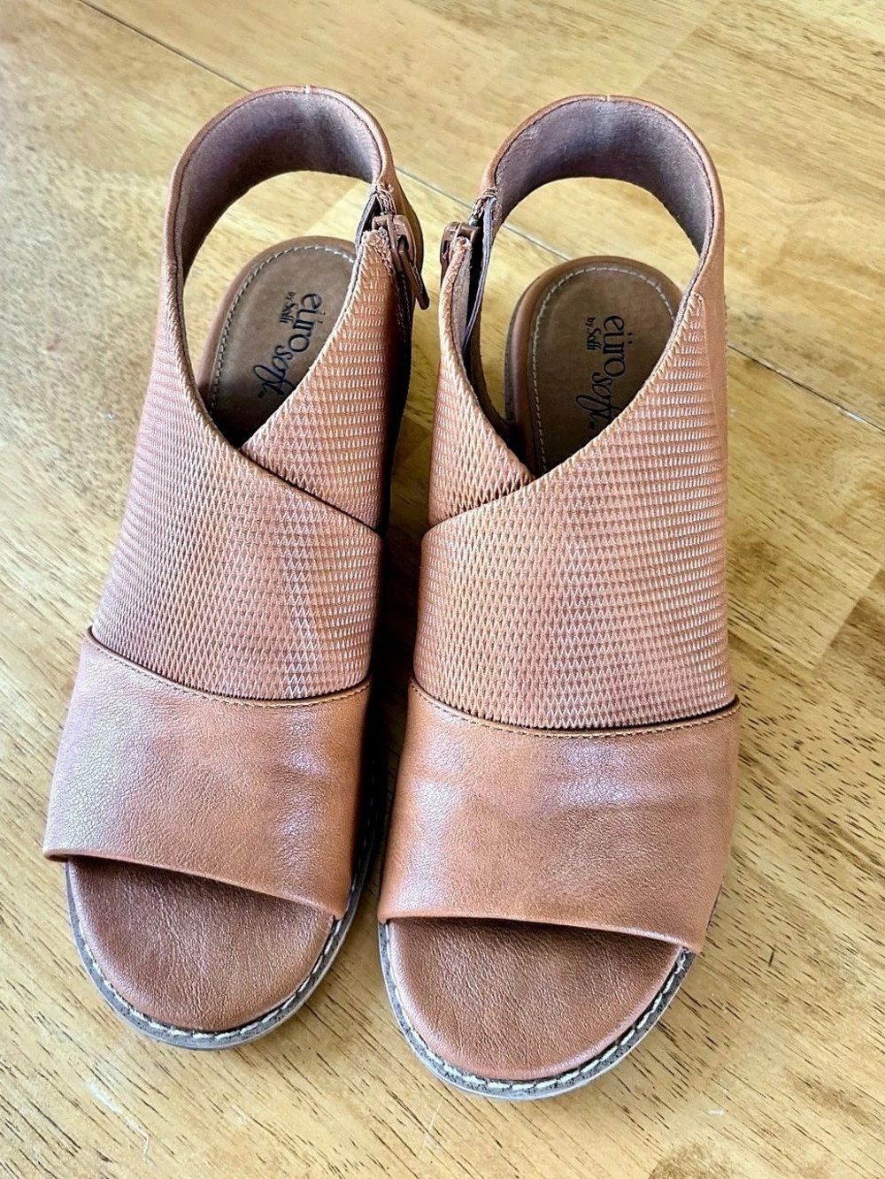 Eurosoft Women's Wedge Sandals in cognac
